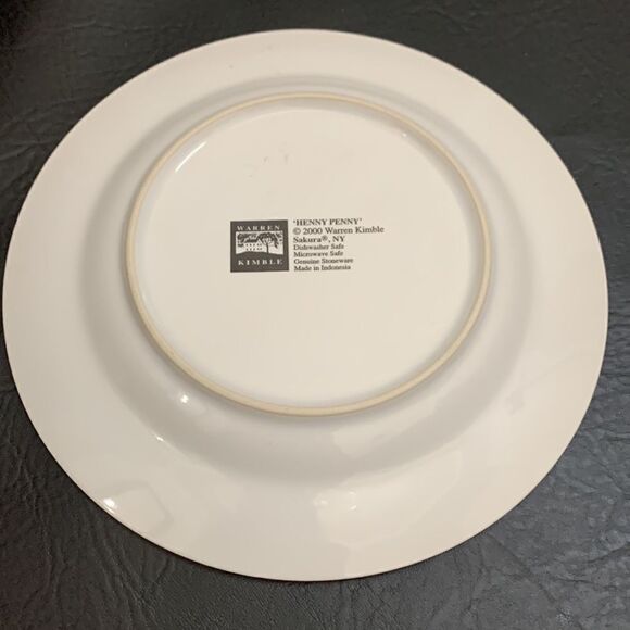 Henny Penny 2000 Warren Kimble Sakura NY 8 Inch Round Stoneware Decorator Plate - Picture 4 of 5